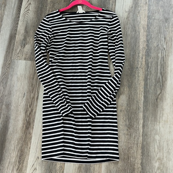 H&M Basic Black and White L/S Striped Dress Medium - Picture 5 of 8